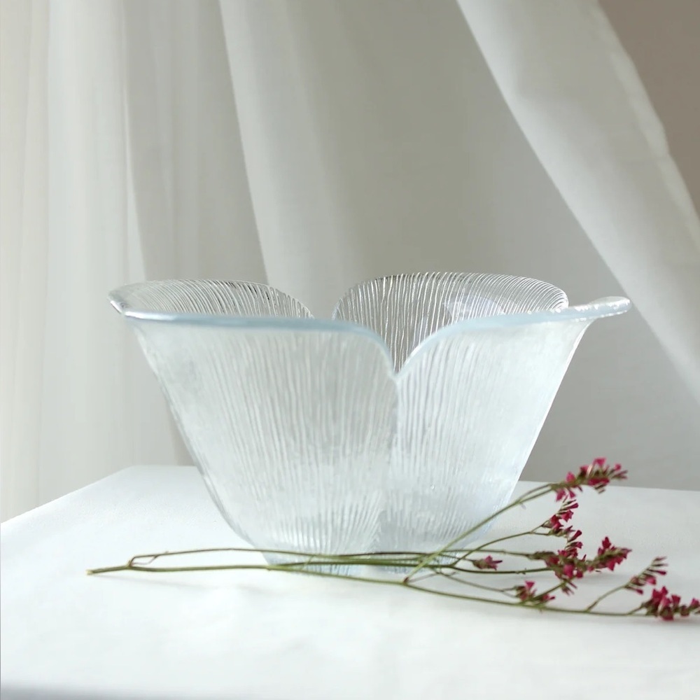 Vintage Holmegaard Glass Bowl: Danish Petal Serving Bowl, 1980s